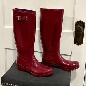 Women's Burgundy Rain Boots